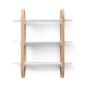 RAFT/BIBLIOTECA BELLWOOD ALB/NATURAL, CONFECTIONAT DIN LEMN, STIL MODERN - Img 3