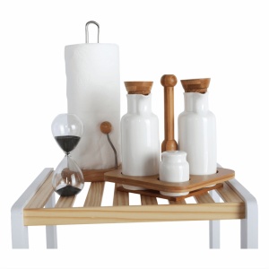RAFT POLIVALENT TRIGO TYPE 3, ALB/NATURAL, DIN MDF SI LEMN MASIV, STIL MODERN, TK - Img 8