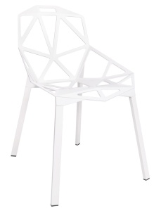 SCAUN ALB DIN ALUMINIU SPLIT PREMIUM STIL MODERN B2 - Img 1