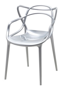 SCAUN ARGINTIU DIN PLASTIC ABS LUXO STIL MODERN B2