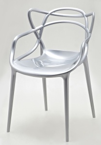 SCAUN ARGINTIU DIN PLASTIC ABS LUXO STIL MODERN B2 - Img 2