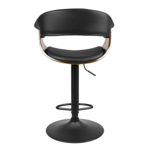 SCAUN BAR ROTATIV, ARTIM MEBLE, REALIZAT DIN PIELE ECO, FURNIR SI METAL, CULOARE NUC/NEGRU, STIL MODERN - Img 6