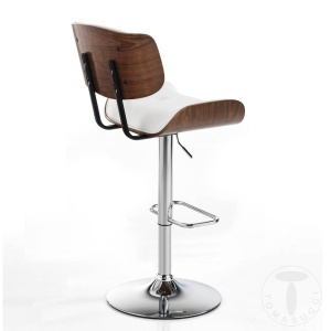 SCAUN BAR, UPPSALA 85CM, CADRUL DIN METAL, LEMN SI PIELE ECO, STIL MODERN, COD 4373 - Img 3