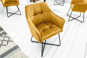 SCAUN CU BRATE, LOFT, CATIFEA GALBEN MUSTAR, COD 39529, STIL LOFT