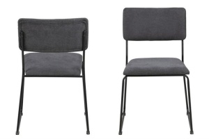 SCAUN CU TAPITERIE DIN VELUR CORNELIA ANTRACIT STIL MODERN B2 - Img 3