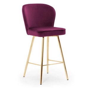 SCAUN DE BAR AINE 60, BORDO/AURIU, STIL MODERN