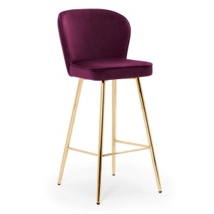 SCAUN DE BAR AINE 70, BORDO/AURIU, STIL MODERN