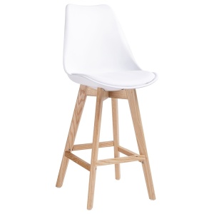 SCAUN DE BAR ALB DIN STEJAR NORDIC BAR STIL MODERN B2