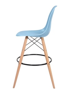 SCAUN DE BAR ALBASTRU DESCHIS HOKER DSW WOOD STIL MODERN B2