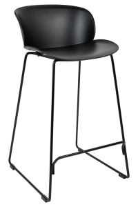 SCAUN DE BAR ALTO 66 NEGRU, DIN METAL, STIL MODERN
