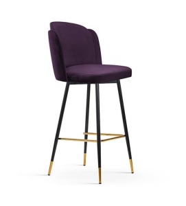 SCAUN DE BAR BEETLE 70, MOV/AURIU/NEGRU, STIL MODERN
