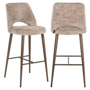SCAUN DE BAR DELPHINE LOVELY NATURE, 213620, CONFECTIONAT DIN POLIESTER, METAL SI SPUMA, MARO/NEGRU, STIL MODERN