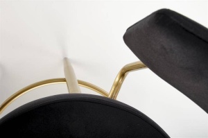SCAUN DE BAR H-115, NEGRU/AURIU, TAPITAT CU CATIFEA, STIL MODERN, HALMAR - Img 7