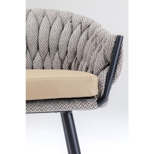 SCAUN DE BAR KNOT MARO, CONFECTIONAT DIN POLIESTER, PIELE ECOLOGICA SI METAL, STIL MODERN - Img 4