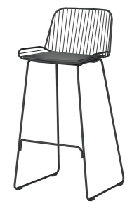 SCAUN DE BAR MILES 66 NEGRU, CU TAPITERIE DIN PIELE ECOLOGICA