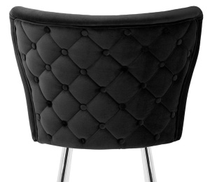 SCAUN DE BAR MODENA 60, NEGRU/CROM, STIL MODERN, CONFECTIONAT DIN METAL SI CATIFEA - Img 2