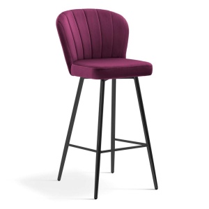 SCAUN DE BAR SHELLY 70, BORDO/NEGRU, STIL MODERN