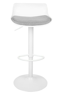 SCAUN DE BAR SNAP BAR TAP ALB, CONFECTIONAT DIN METAL SI PLASTIC, STIL MODERN - Img 3
