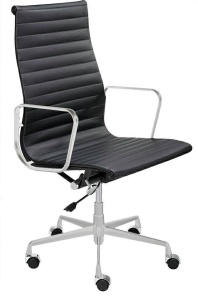SCAUN DE BIROU AERON PRESTIGE PLUS, NEGRU/CROM, PIELE NATURALA SI METAL, STIL MODERN - Img 2
