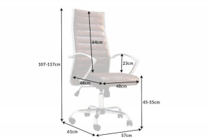 SCAUN DE BIROU, BIG DEAL 107/117CM, METAL SI PIELE ECO MARO, COD 41419 - Img 5