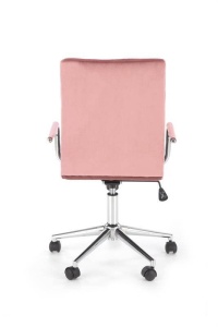 SCAUN DE BIROU GONZO 4, ROZ/CROM, TAPITERIE DIN CATIFEA SI PICIOARE DIN METAL, STIL MODERN - Img 4