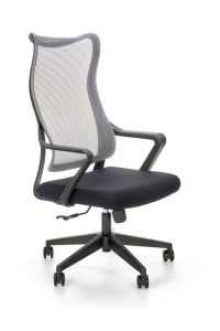 SCAUN DE BIROU LORETO, GRI/NEGRU, TAPITERIE DIN TEXTIL/PLASA SI PICIOARE DIN METAL, STIL MODERN - Img 1