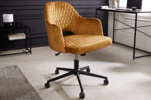 SCAUN DE BIROU, PARIS, CATIFEA GALBEN MUSTAR, DESIGN MODERN, ARTIM GROUP SELECTION