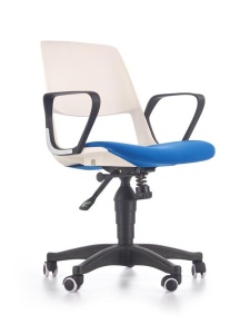 SCAUN DE BIROU PENTRU COPII ALB/ALBASTRU/NEGRU JUMBO STIL MODERN HALMAR - Img 1