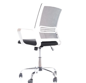 SCAUN DE BIROU Q-844, ALB/NEGRU, DIN TEXTIL SI METAL, STIL MODERN, SIGNAL - Img 2