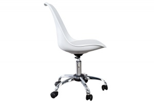 SCAUN DE BIROU, SCANDINAVIA, ALB/CROM, COD 37770, DESIGN SCANDINAV - Img 2