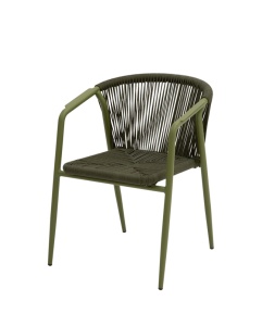 SCAUN DE TERASA LUIGI TRP, REALIZAT DIN ALUMINIU SI TEHNORATAN, CULOARE VERDE, PENTRU UZ COMERCIAL, ARTIM GROUP SELECTION
