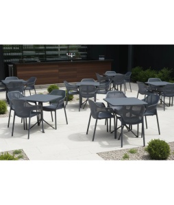SCAUN DIN PLASTIC PENTRU TERASA AERO 23 , CULOARE NEAGRA, PENTRU UZ COMERCIAL, ARTIM GROUP SELECTION - Img 5