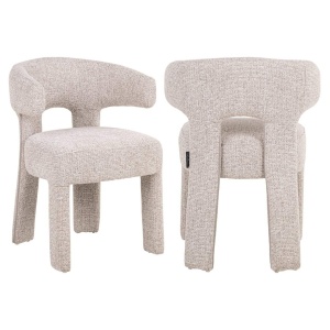 SCAUN DINIG NERIO NATURAL FANCY, 214143, CONFECTIONAT DIN POLIESTER, METAL SI SPUMA, BEJ, STIL MODERN