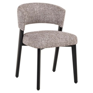 SCAUN DINIG ZENO EARTH TWEED, 214147, CONFECTIONAT DIN POLIESTER, METAL SI SPUMA, BEJ/NEGRU, STIL MODERN
