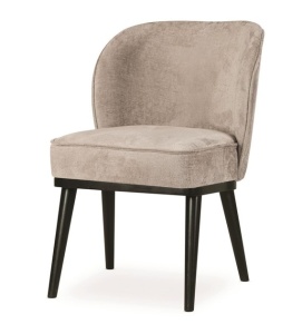 SCAUN DINING AINE PRO SUPREME, CONFECTIONAT DIN METAL, SPUMA, ARCURI SI TEXTIL, BEJ/NEGRU, STIL MODERN