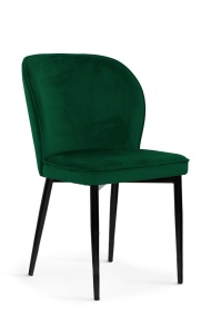 SCAUN DINING AINE, VERDE/NEGRU, TAPITERIE DIN CATIFEA SI PICIOARE DIN METAL, STIL MODERN
