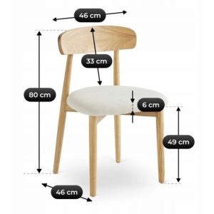 SCAUN DINING, ARTIM MEBLE, REALIZAT DIN LEMN SI TEXTIL, CULOARE STEJAR/BEJ, STIL MODERN - Img 9