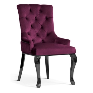 SCAUN DINING AUGUST GLAMOUR, BORDO/NEGRU, STIL CHESTERFIELD