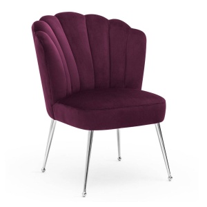 SCAUN DINING BOLONIA, BORDO/CROM, STIL MODERN