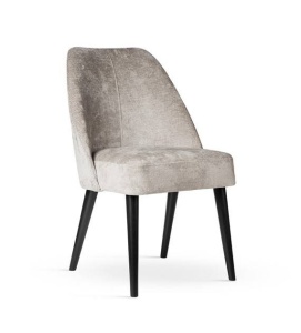 SCAUN DINING BOSFOR SUPREME, BEJ/NEGRU, TAPITERIE DIN STOFA FINA SI PICIOARE DIN LEMN, STIL MODERN