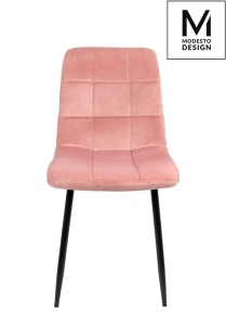 SCAUN DINING CARLO, ROZ PUDRA/NEGRU, CU TAPITERIE DIN CATIFEA, STIL MODERN - Img 3
