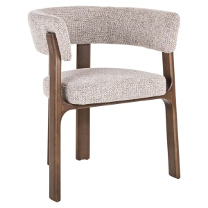 SCAUN DINING CONTIGO MOCCA FANCY, 214061, CONFECTIONAT DIN POLIESTER, LEMN MASIV SI SPUMA, BEJ/MARO, STIL MODERN