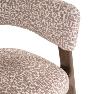 SCAUN DINING CONTIGO NATURAL GEO, 214062, CONFECTIONAT DIN POLIESTER, LEMN MASIV SI SPUMA, BEJ/MARO, STIL MODERN - Img 6