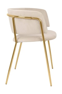 SCAUN DINING DELTA, BEJ/AURIU, DIN CATIFEA SI METAL, STIL MODERN B2 - Img 2
