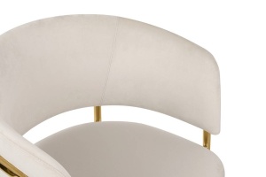 SCAUN DINING DELTA, BEJ/AURIU, DIN CATIFEA SI METAL, STIL MODERN B2 - Img 6
