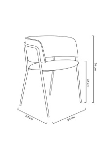 SCAUN DINING DELTA, BEJ/AURIU, DIN CATIFEA SI METAL, STIL MODERN B2 - Img 8