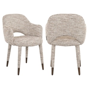 SCAUN DINING DONATELLA TRENDY NATURE, 212896, CONFECTIONAT DIN POLIESTER, METAL SI SPUMA, BEJ, STIL MODERN