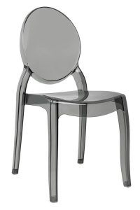 SCAUN DINING ELIZABETH, TRANSPARENT FUMURIU, DIN POLICARBONAT, STIL MODERN