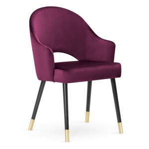 SCAUN DINING GODA PLUS, BORDO/NEGRU/AURIU, STIL MODERN