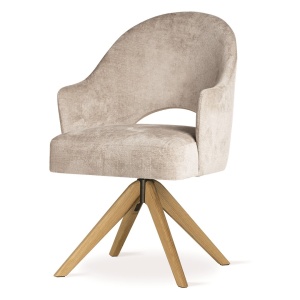 SCAUN DINING GODA SUPREME WOOD, CONFECTIONAT DIN LEMN, SPUMA, ARCURI SI TEXTIL, BEJ/NATURAL, STIL MODERN